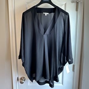 Nordstrom Rack blouse 1X sheer black. NWT